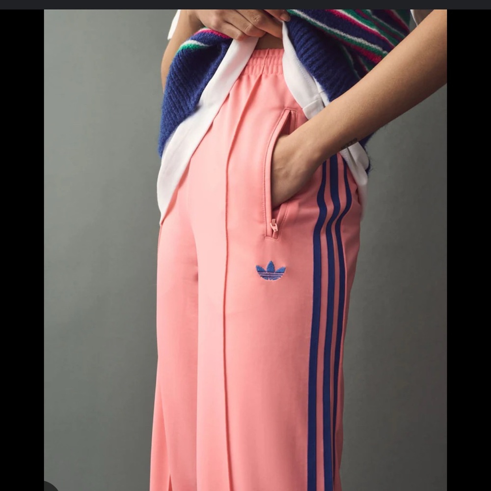 Adidas Pink Pants with Blue Accents